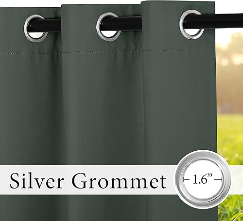 Miniatura 108 de RYB HOME Outdoor Curtains Blackout - 2 Panels Outside Curtains Waterproof Thermal Insulating for Patio Porch Garage Garden Gazebo Universal Biscotti