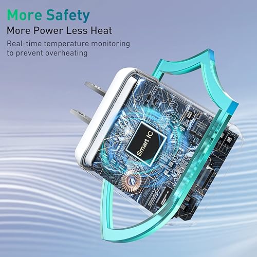 Miniatura 5 de Quntis - Cargador rápido para iPhone, certificado por MFi - 18W USB C con cable cargador de pared de alimentación de corriente de 6 pies de cable