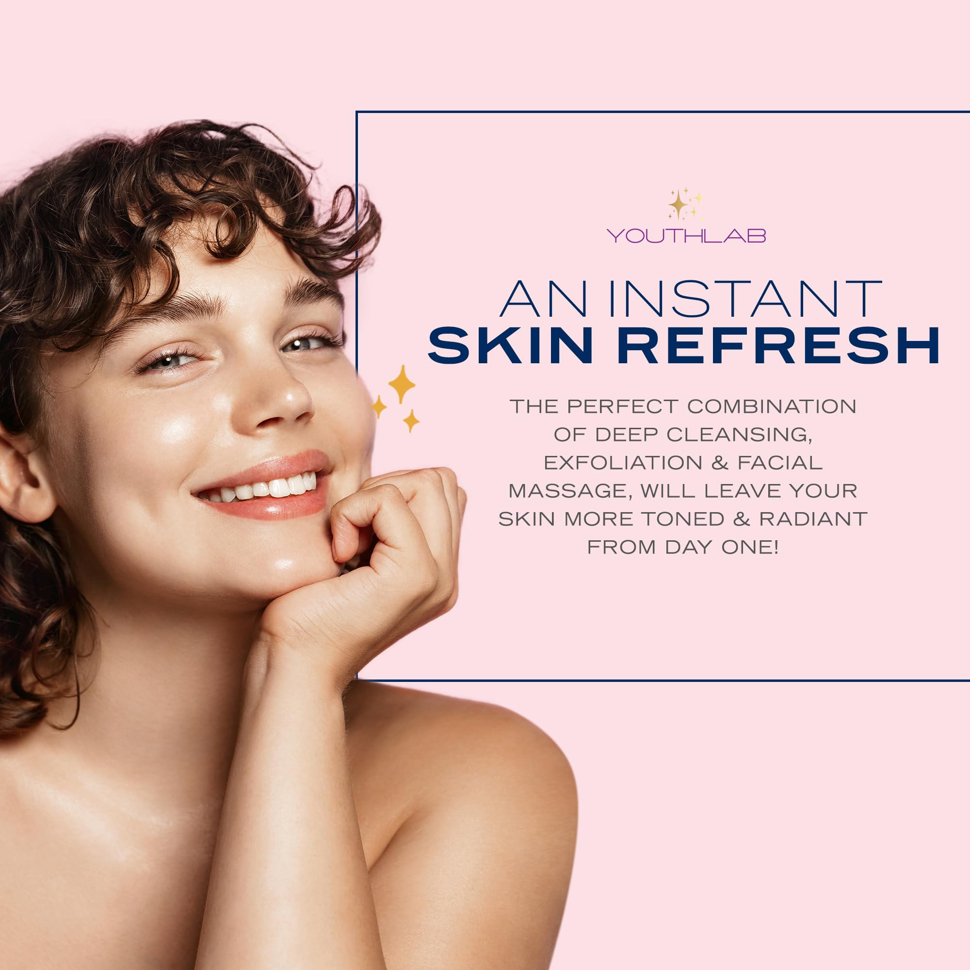 SoniGlow Silicone Facial Cleansing Brush – Electric Vibrating Skincare Scrubber Tool for Deep Pore Cleansing, Gentle Massage, Makeup Removal, Waterproof and Rechargeable (Navy)