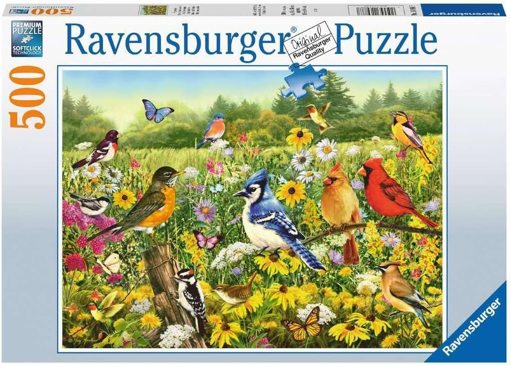 Ravensburger 16988 Birds in The Meadow 500 Piece Jigsaw Puzzle for Adults & Kids Age 10 Years Up, Multicolour