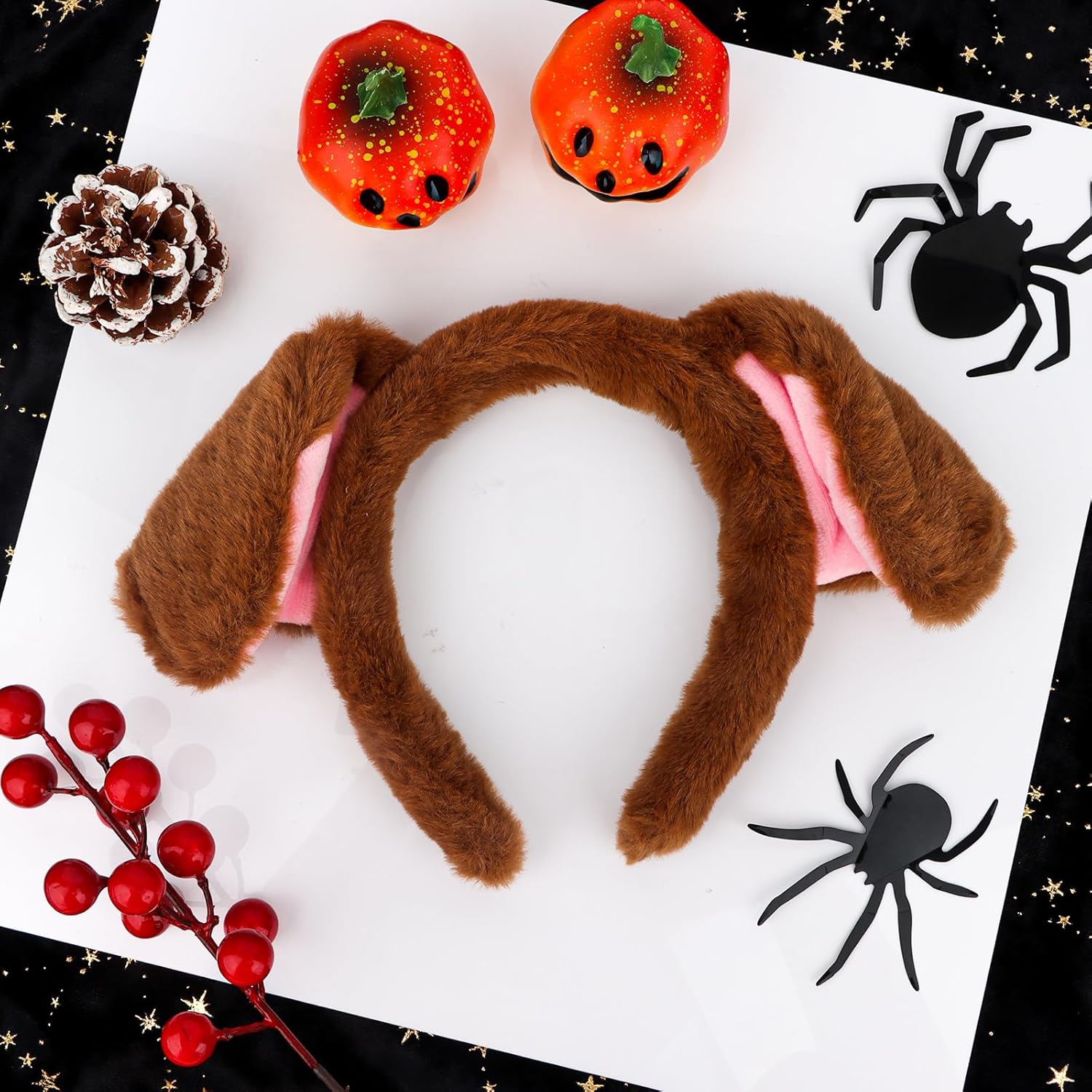 Brown Dog Ears Headband Puppy Ears Plush Animal Ears Headband Adult Halloween Costumes Woman Christmas Festival Theme Party Cosplay Costume Head Bands - Image 8