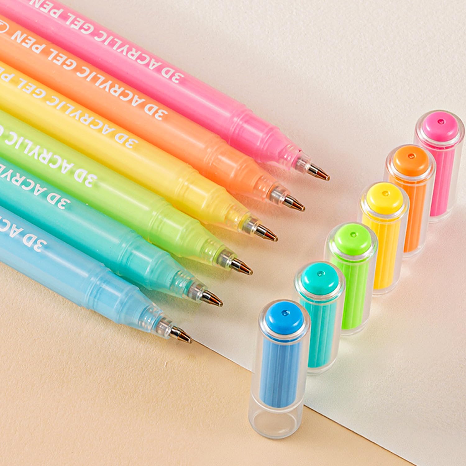 Confezione da 54 penne gel acriliche, penne artistiche 3D con punta da 1,0 mm, 54 colori ad alta capacità per biglietti di compleanno, biglietti di Natale, artigianato artistico, libri da