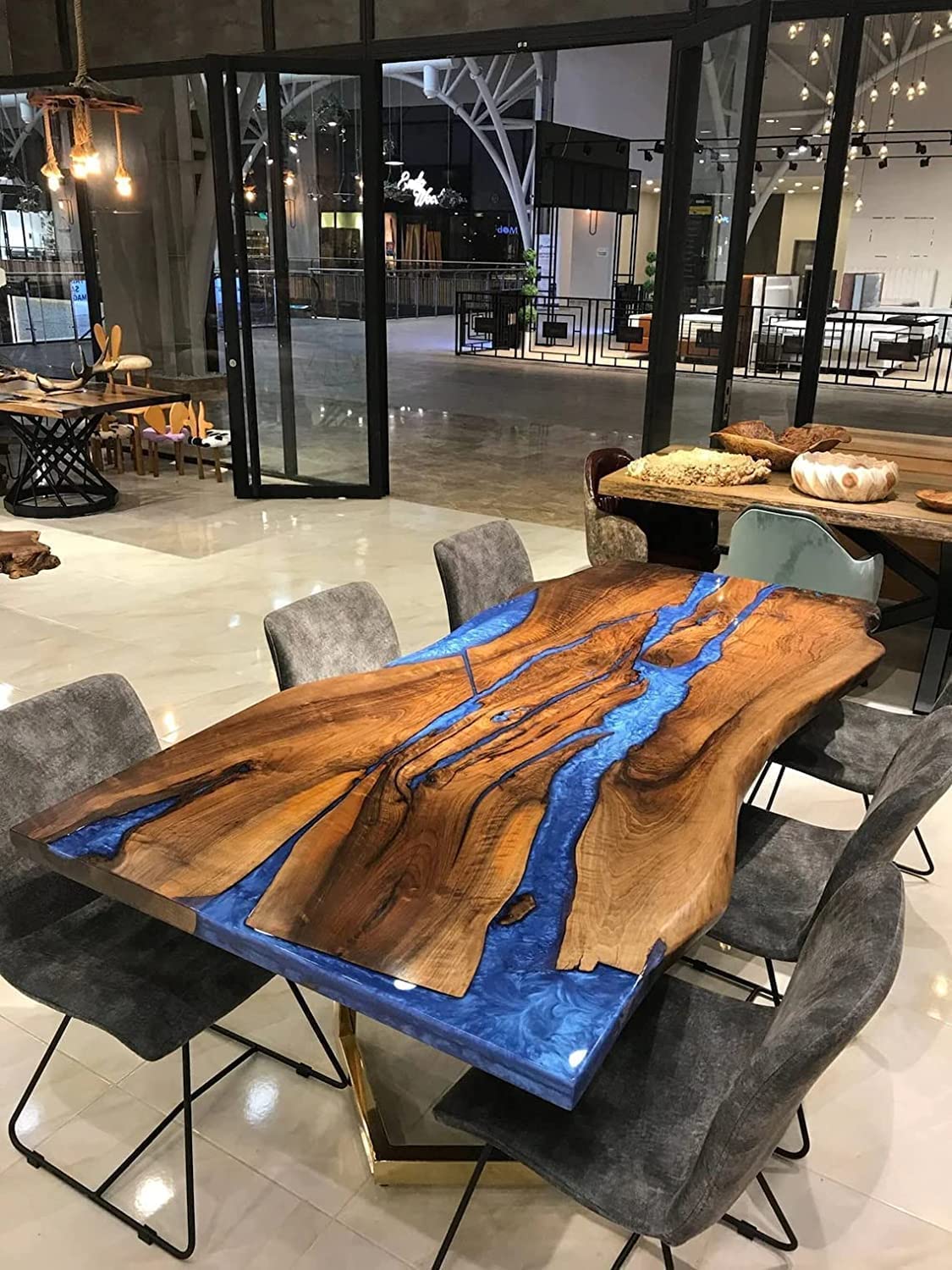 TUZECH Epoxy Table Top Fully Customised Thick Resin River Table