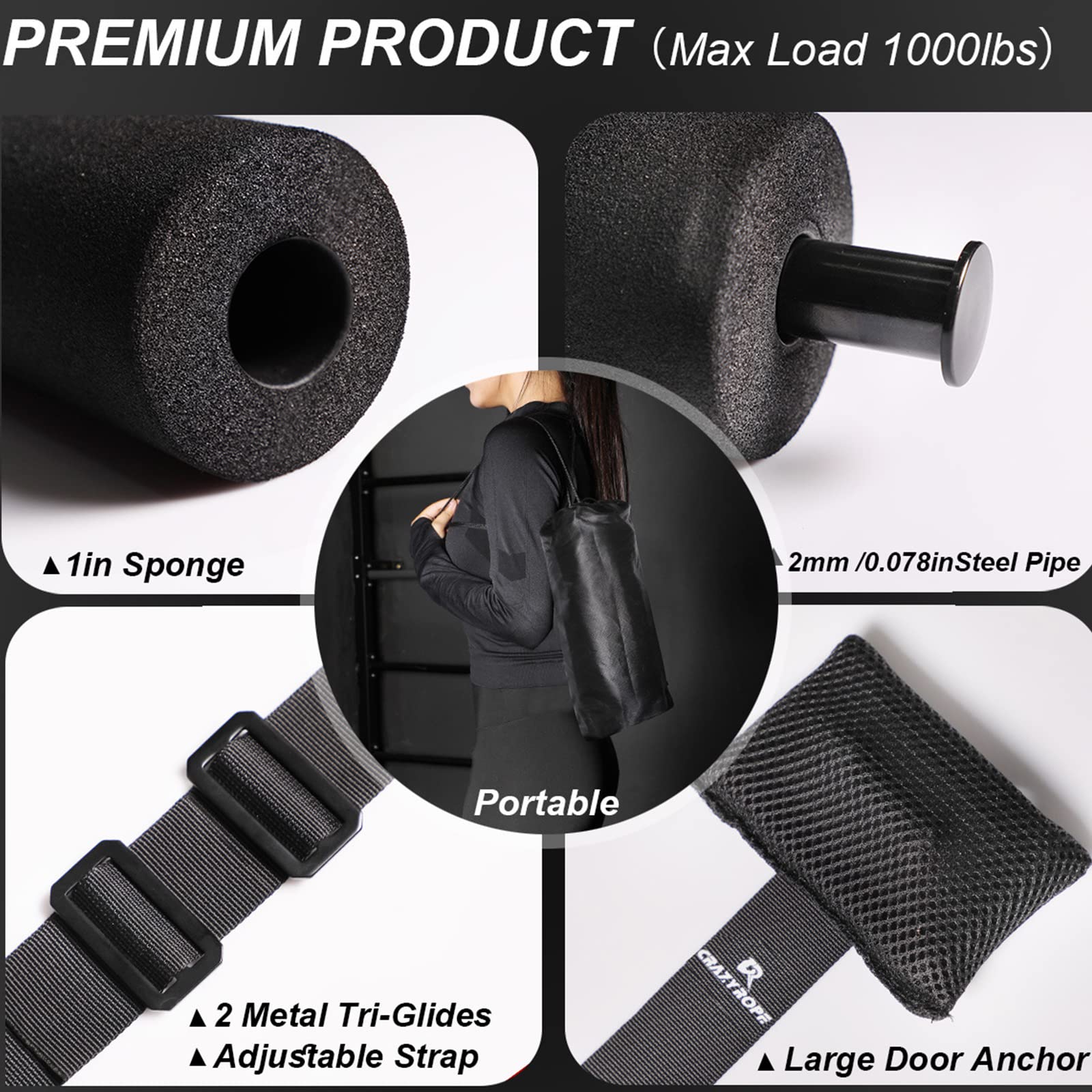 Nordic Hamstring Curl Strap, Convient Pour Les Jambes, Le Ventre Et Le Dos, Portable, Peut