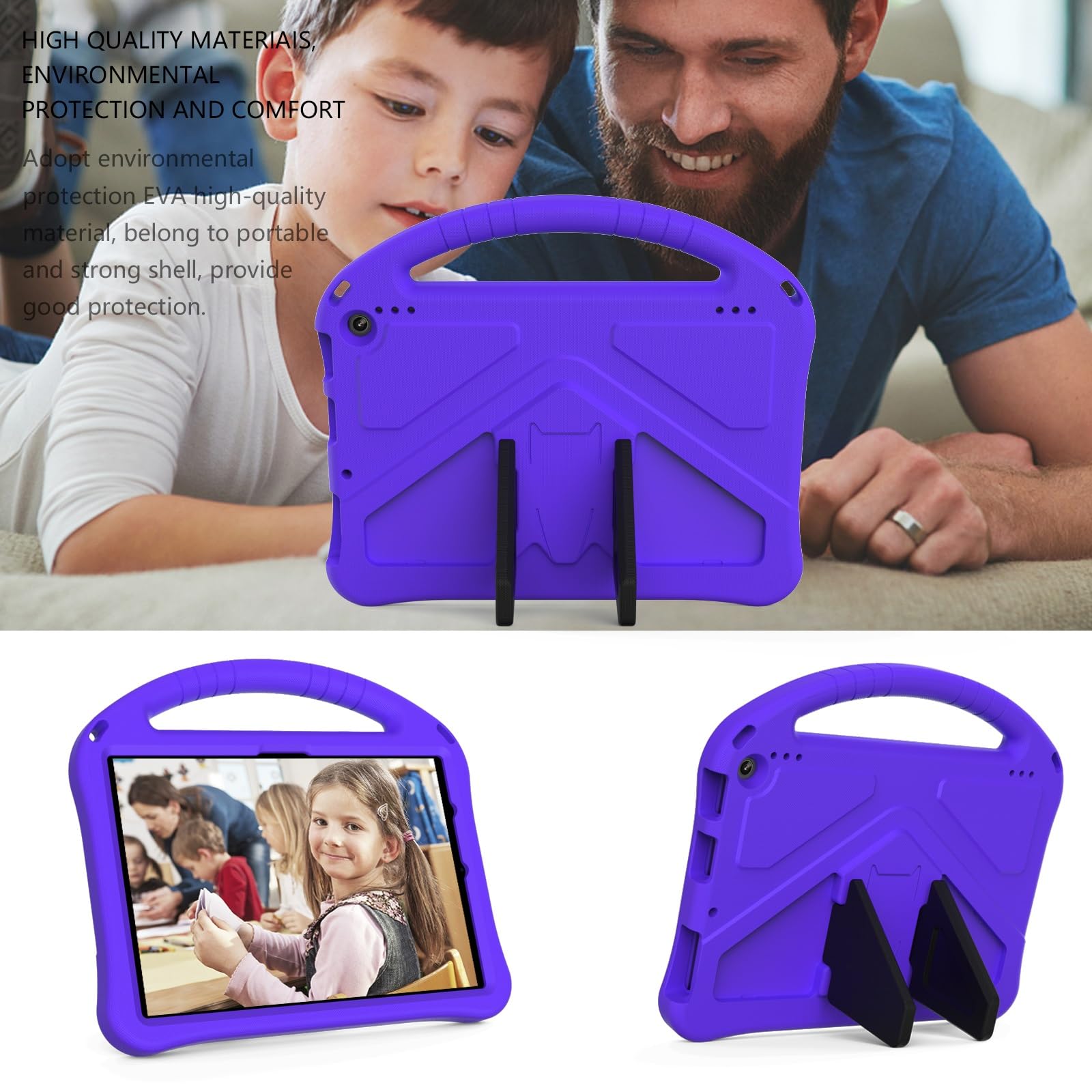 Pokrowiec ochronny na tablet Lekka, odporna na wstrząsy, przyjazna dla dzieci obudowa kompatybilna z etui Kindle Fire HD 10/Fire HD 10 Plus 10,1 cala (wydanie modelu na rok 2021), z podstawką z uchwyt