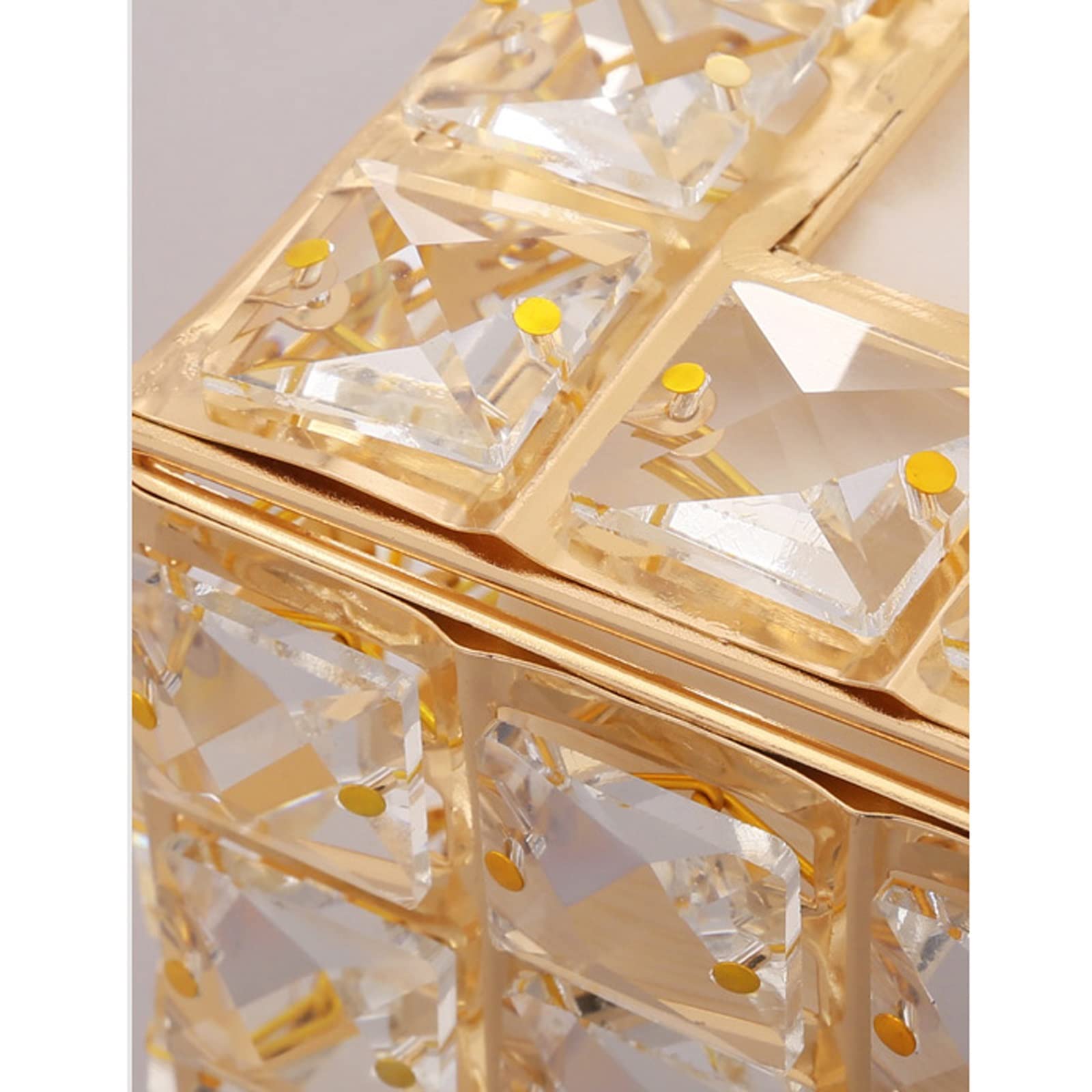 Porta Fazzoletti Casella di cristallo rettangolare della scatola del tessuto di cristallo Decorativo Tolet Tooliet Box Tovagliolo for tovagliolo di cristallo Supporto del tessuto facciale for il bagno