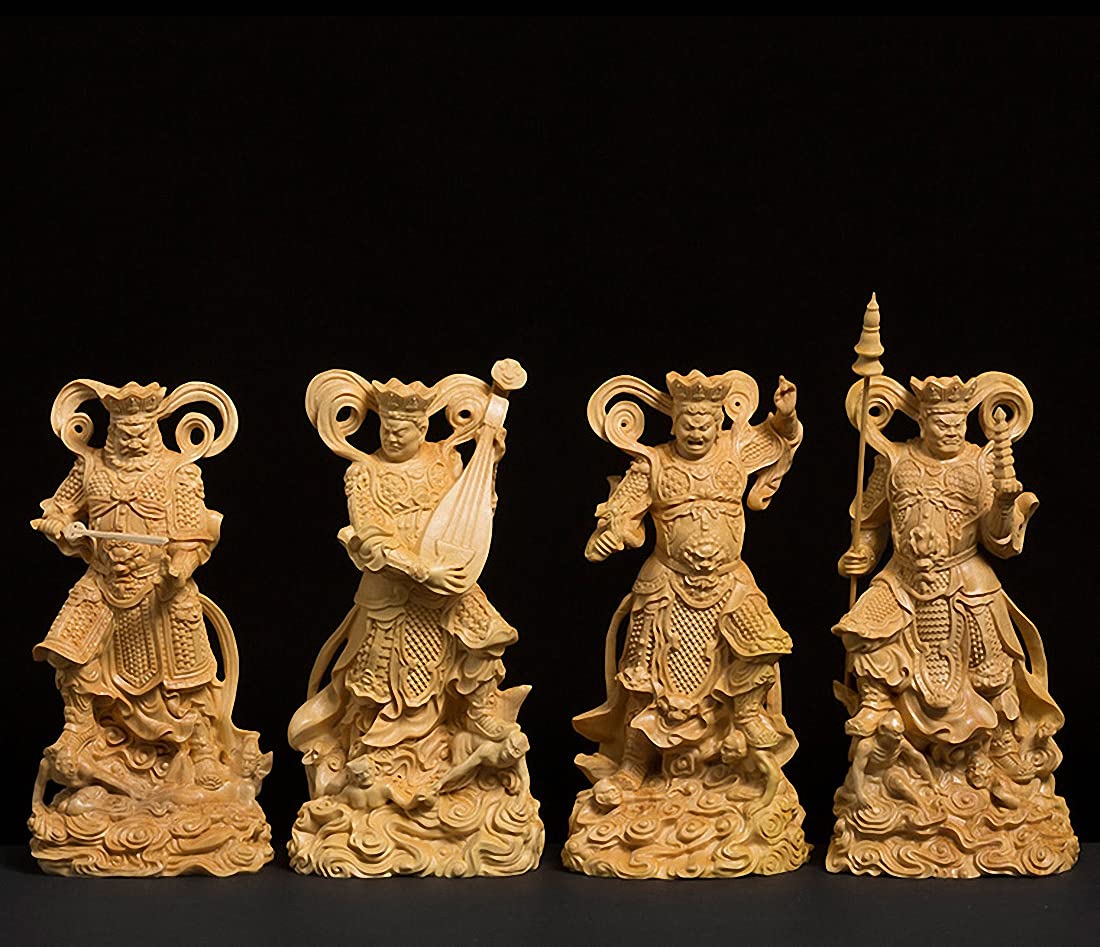 Amazon.com: 4PCS Natural Boxwood Hand Carved 4 Heavenly Kings 