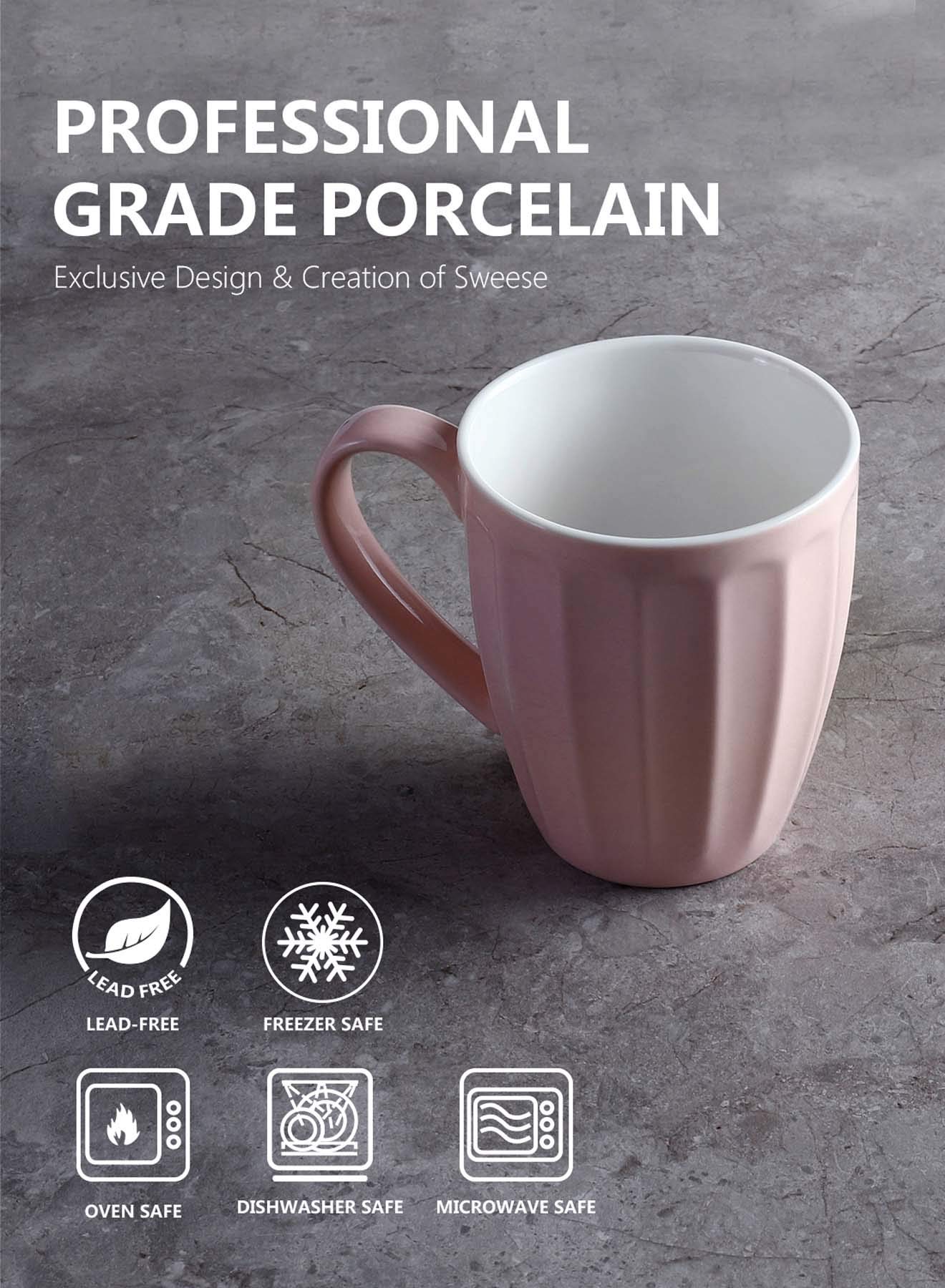 Sweese Porcelain Mugs - 12 Ounce For Coffee, Tea, Mocha And Mulled Drinks Set Of 6 Hot Assorted Colors - View #8