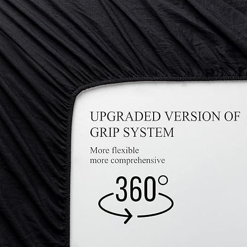 Miniatura 5 de Best Season Juego de sábanas de algodón tamaño individual (negro) de 3 piezas, juego de sábanas 100% algodón, juego de sábanas de algodón suave con
