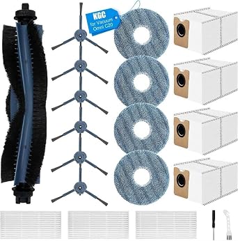 KGC Accessories for eufy Omni C20, 20 Pack Replacement Parts for Eufy C20 Omni Robot Vacuum,4 Dust Bags, 3 HEPA Filters, 4 Mop Pads and 1 Main Brush