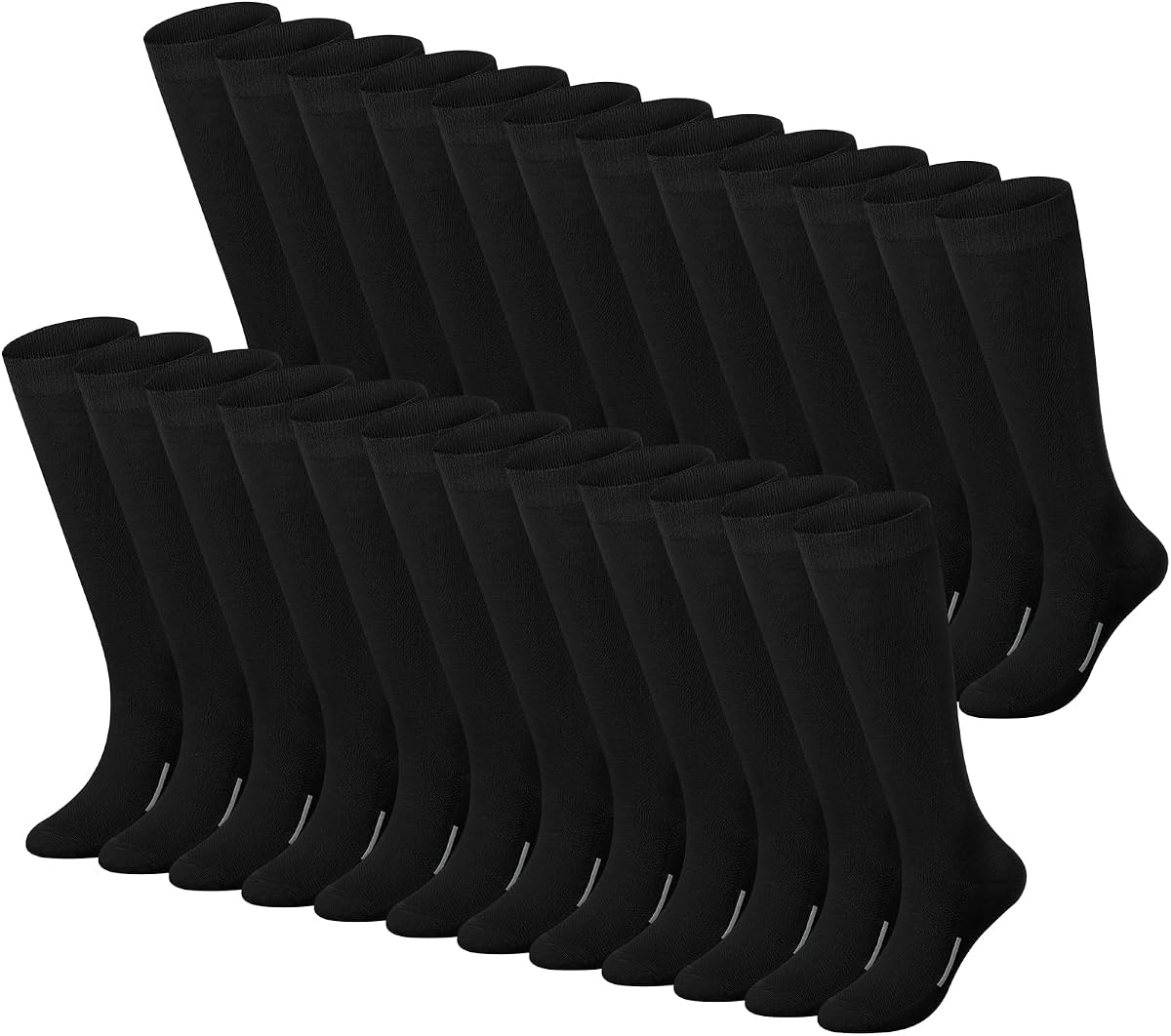 Haysandy 24 pares de calcetines de fútbol para jóvenes, fútbol, softbol, equipo de béisbol, calcetines a granel, unisex, calcetines deportivos de tubo alto y largo
