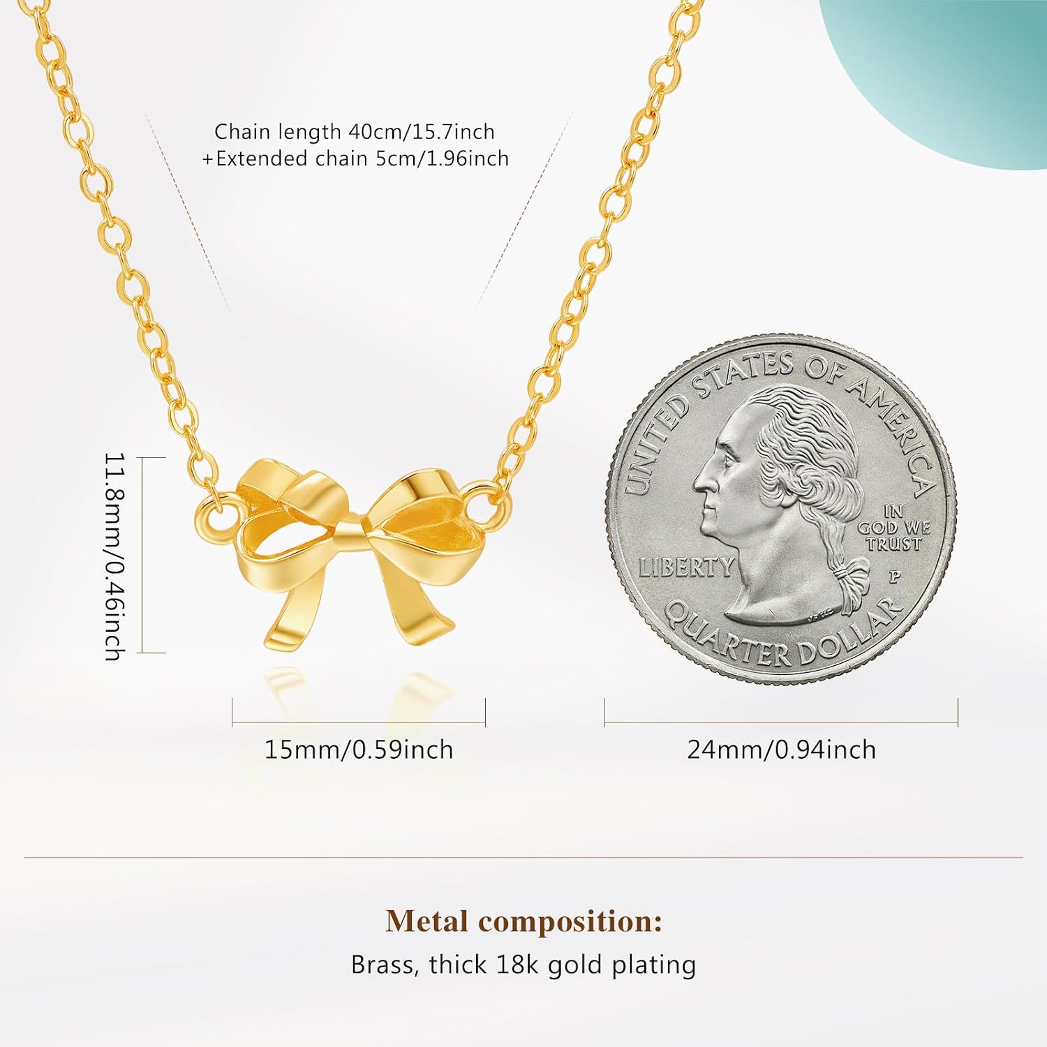 Cicy Bell Bow Necklace for Women 18k Gold Plated Cute Necklace | Trendy Dainty Pendant Necklace Besties Jewelry Gifts