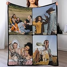 Personalized Collage Photo Customized Picture Flannel Fleece Blanket Custom Throw Blankets for Family Baby Pet Adult Wedding Christmas Valentines Mom Dad Friend Birthday Gifts 4 Photos 60"x80"