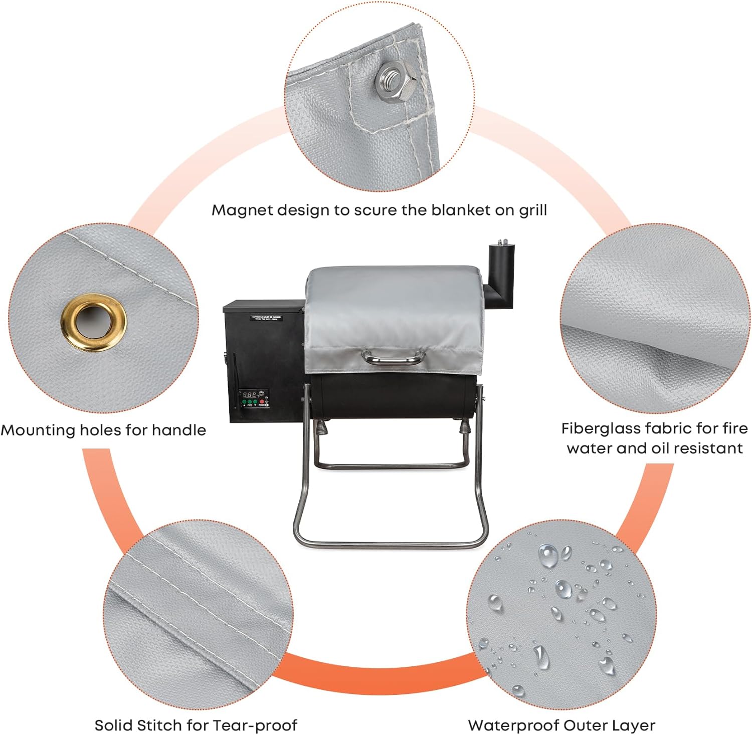 Stanbroil Grill Insulation Blanket for Green Mountain Davy Crockett Grills, Increases Burn Efficiency by 50 Percent