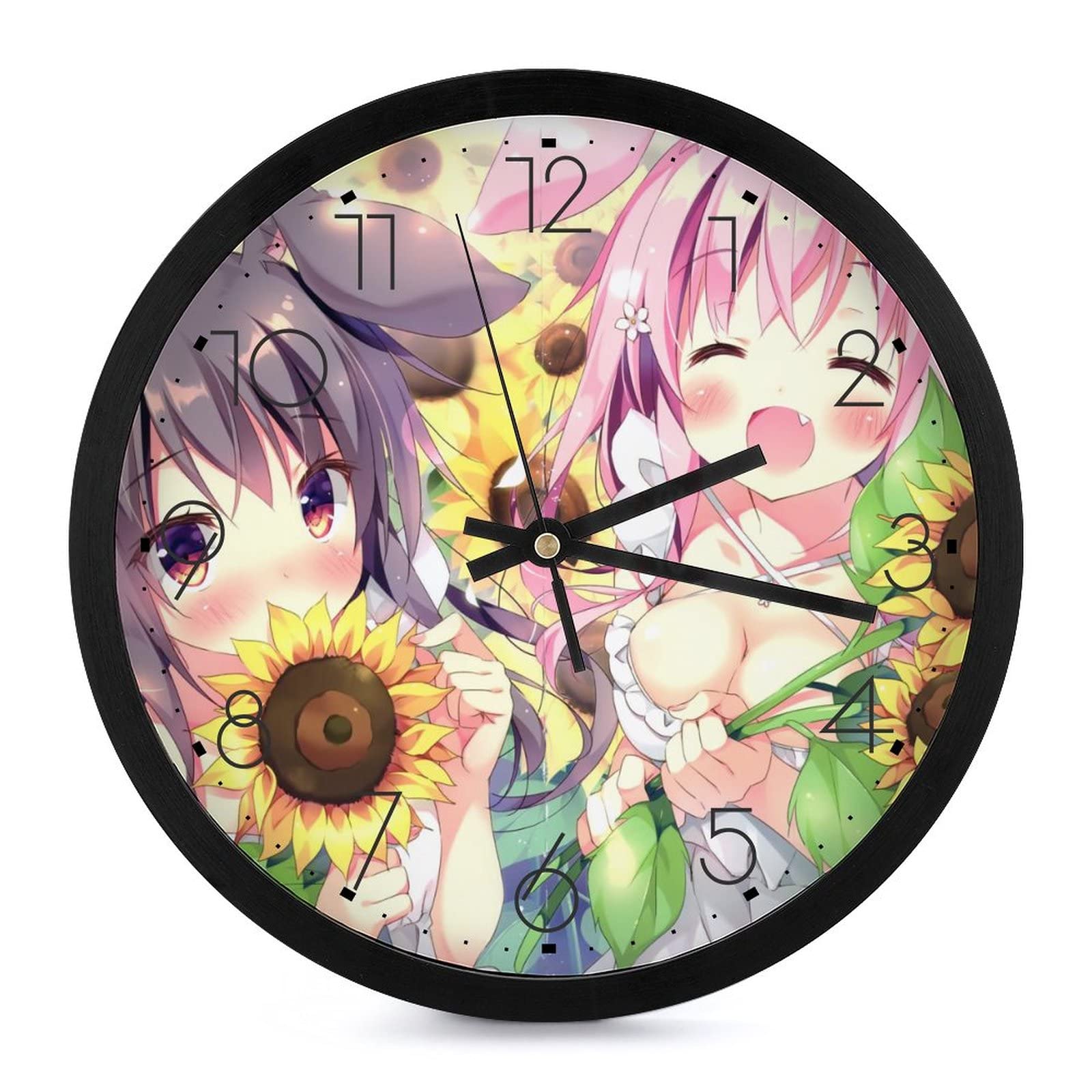 Horloge tournesol moderne pendule murale silencieuse de salon