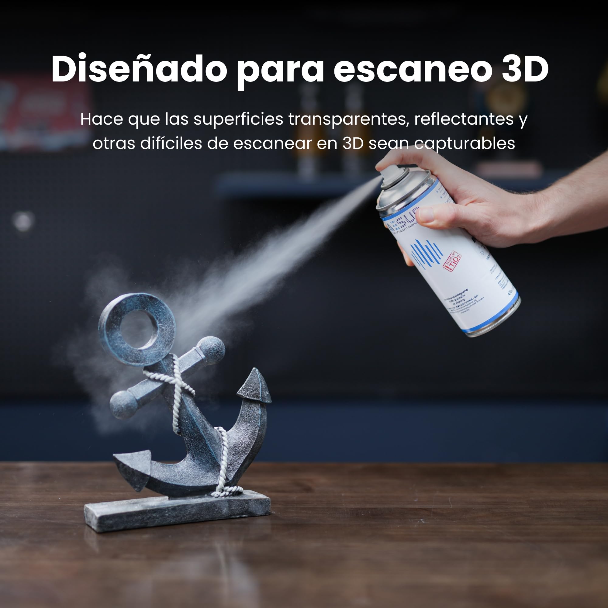 Revopoint POP 4 3D-Scanner Standard & Blue 3D-Scan-Spray für Reflektierende & 6 mm 500 Stück 3D-Scanmarker & Doppelachs Drehtisch