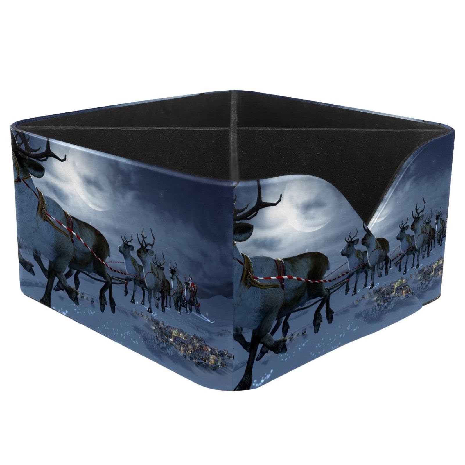 KengjuTesu Christmas Elks Desktop Organizer Pen Holder, Rectangular Pencil Cup for Office, Study and Makeup Stations