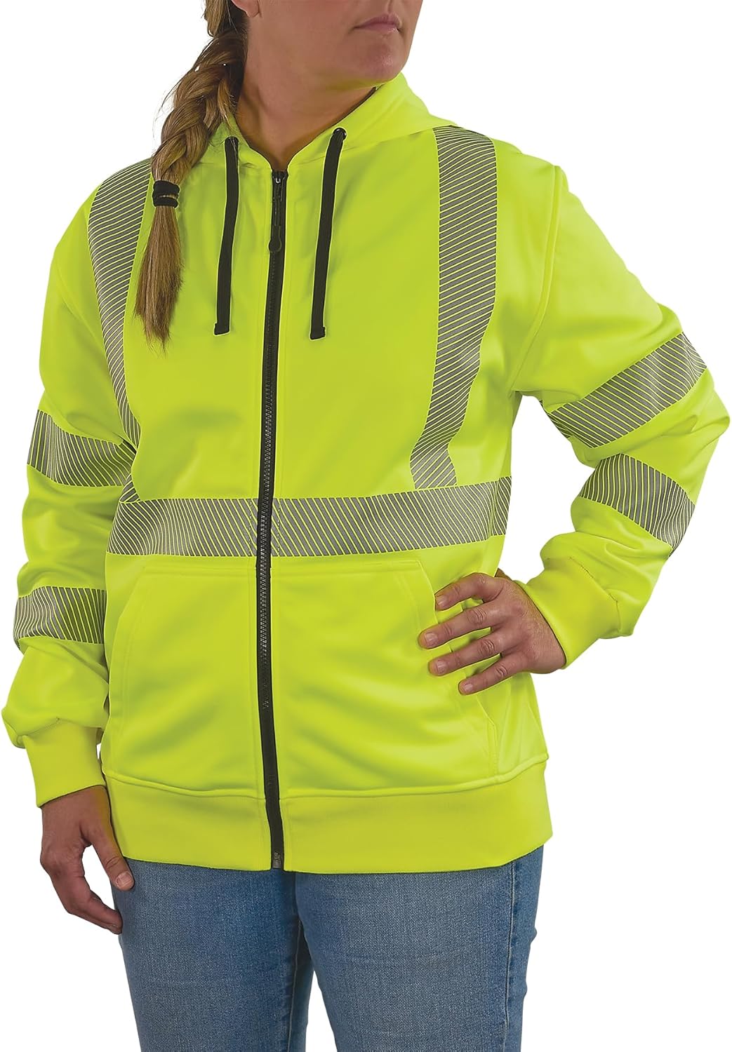 Ergodyne Women's Glowear 8305w Women’s Performance Hi-vis Hooded Zip-up Sweatshirt - Type R, Class 3