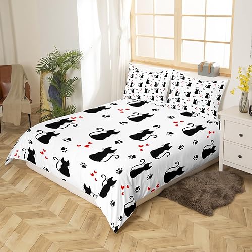 Miniatura 8 de Feelyou Juego de funda de edredón de panda para niños, juego de ropa de cama de panda rojo para niños y niñas, con temática de animales de dibujos