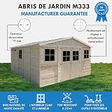 Casa da giardino in legno naturale A246x418x520 cm/20 m²- Magazzino esterno con finestre - Capanno da giardino - Bici, Deposito attrezzi e rimessa TIMBELA M333 - 4