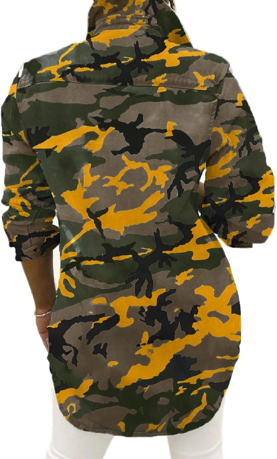 SeNight Women's Jean Jacket Long Sleeve Classic Distressed Fray Hem Tassels Denim Trucker Jackets - Image 2