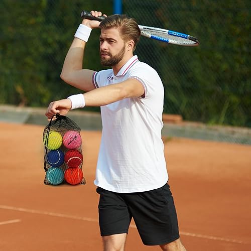 Miniatura 7 de Magicorange Pelotas de tenis, paquete de 6 pelotas de tenis de entrenamiento avanzado, pelotas de práctica, pelotas de juego para perros y mascotas,