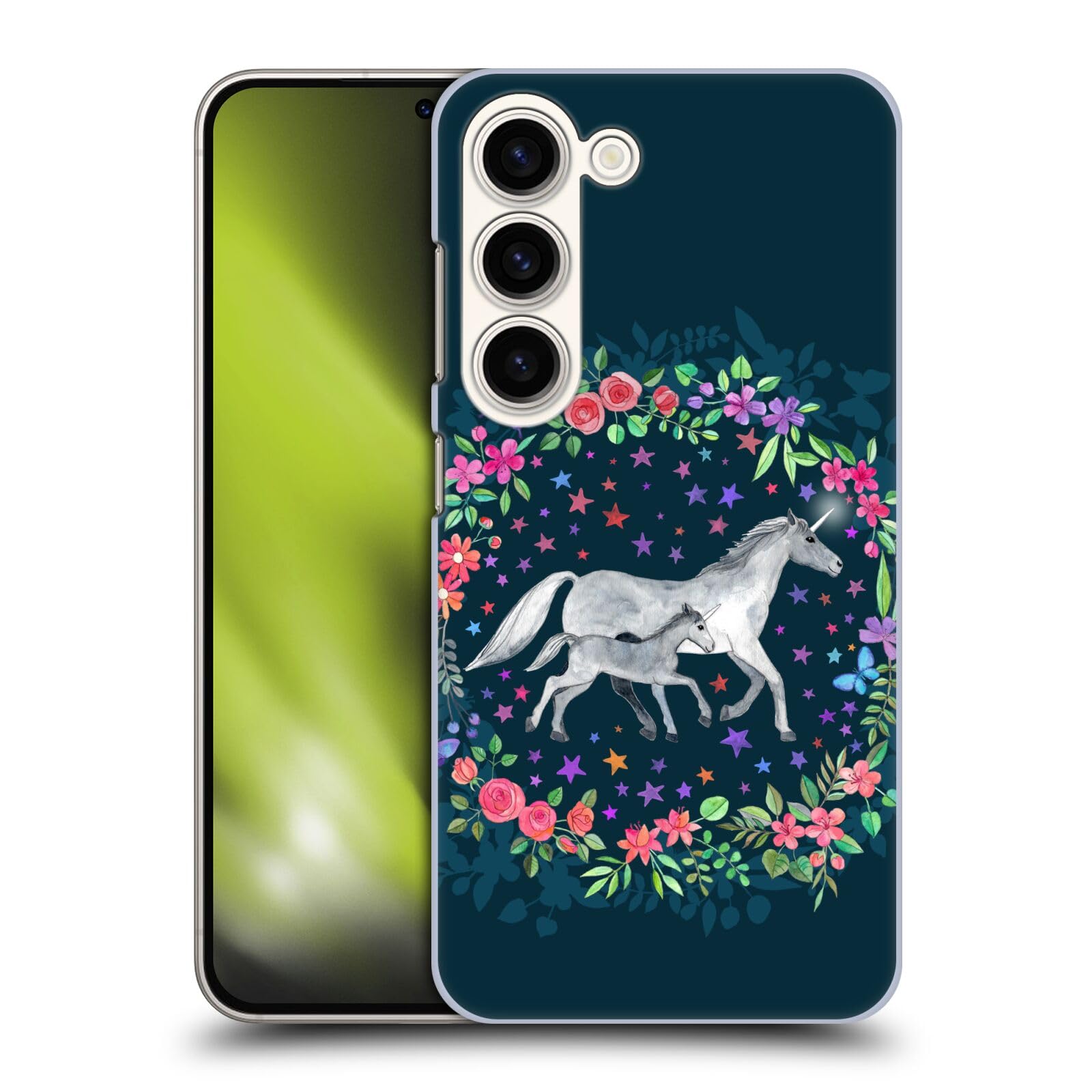 Head Case Designs Officially Licensed Micklyn Le Feuvre Unicorn Mama and Baby Wildlife Hard Back Case Compatible with Samsung Galaxy S23 5G