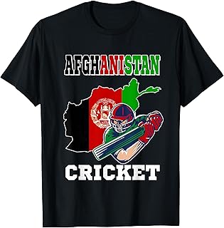 Afghanistan Cricket Player Flag Jersey Afghan Sports T-Shirt