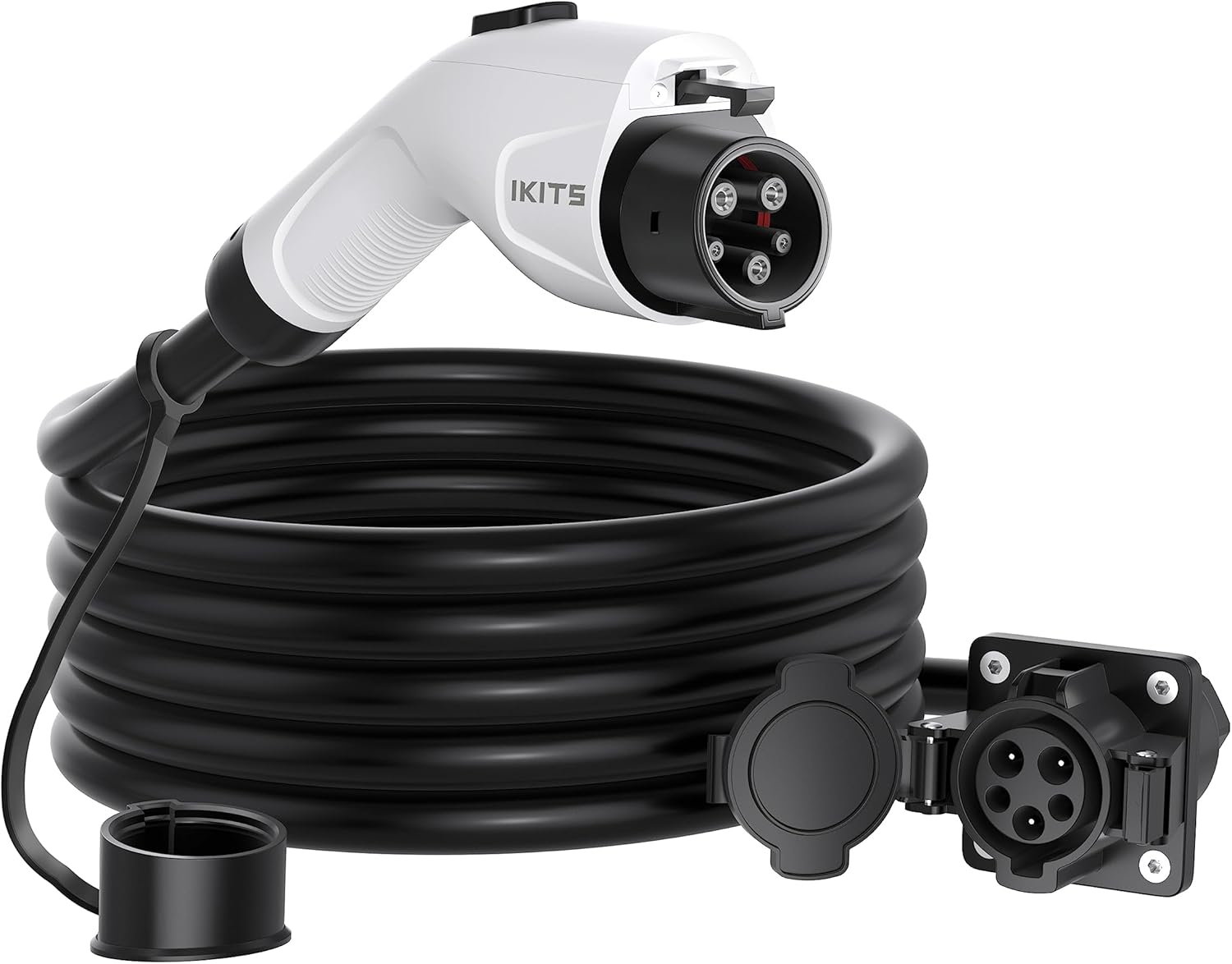 IKITS EV Extension Cord for Level 1 and 2 Charging Station, 40 Amp SAE J1772