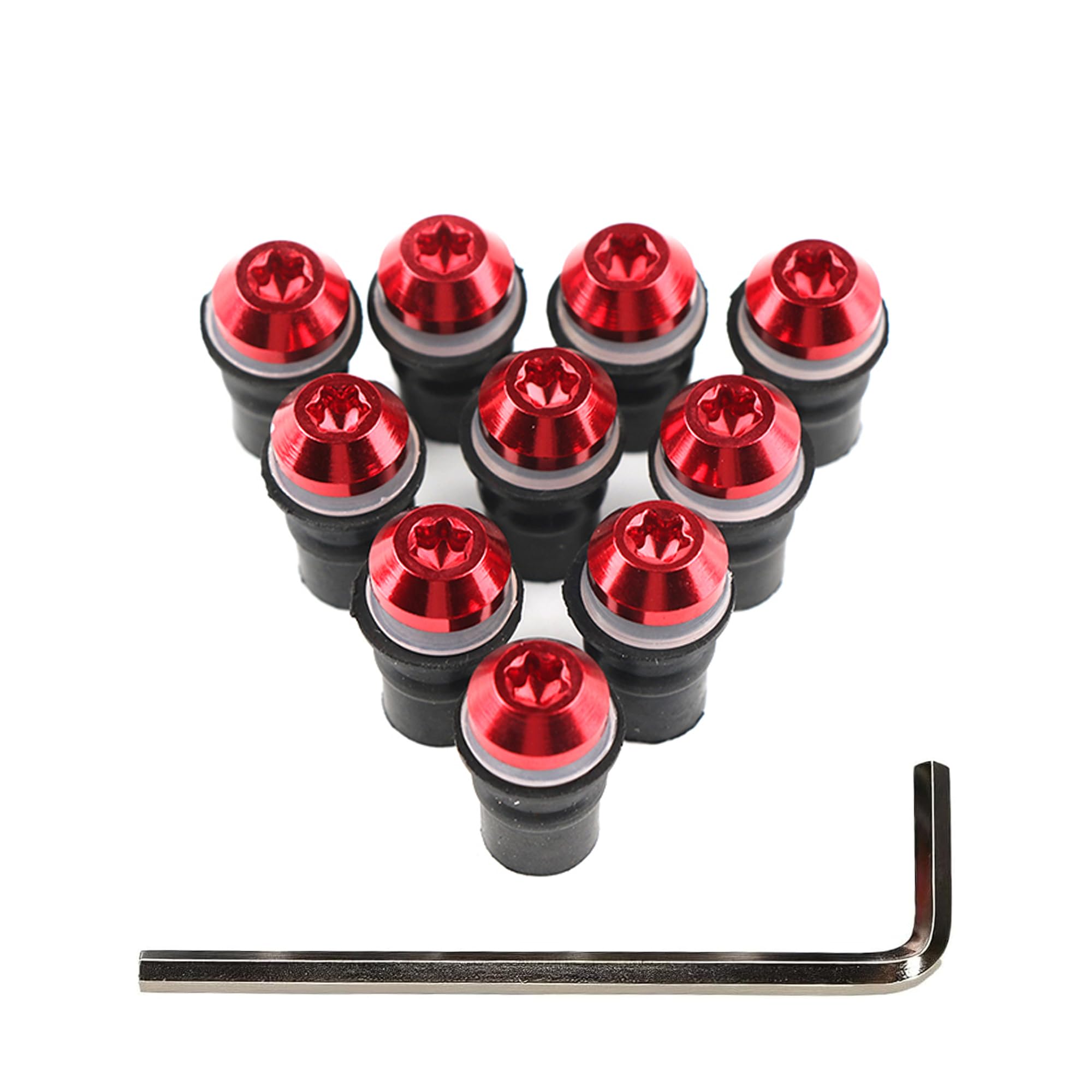 10 sztuk śrub M5 x 16 mm do mocowania osłony przeciwwietrznej do motocykla, śruby do osłon motocyklowych i klucz do śrub dla wszystkich motocykli z osłonami przeciwwietrznym o rozmiarze M5, kolor