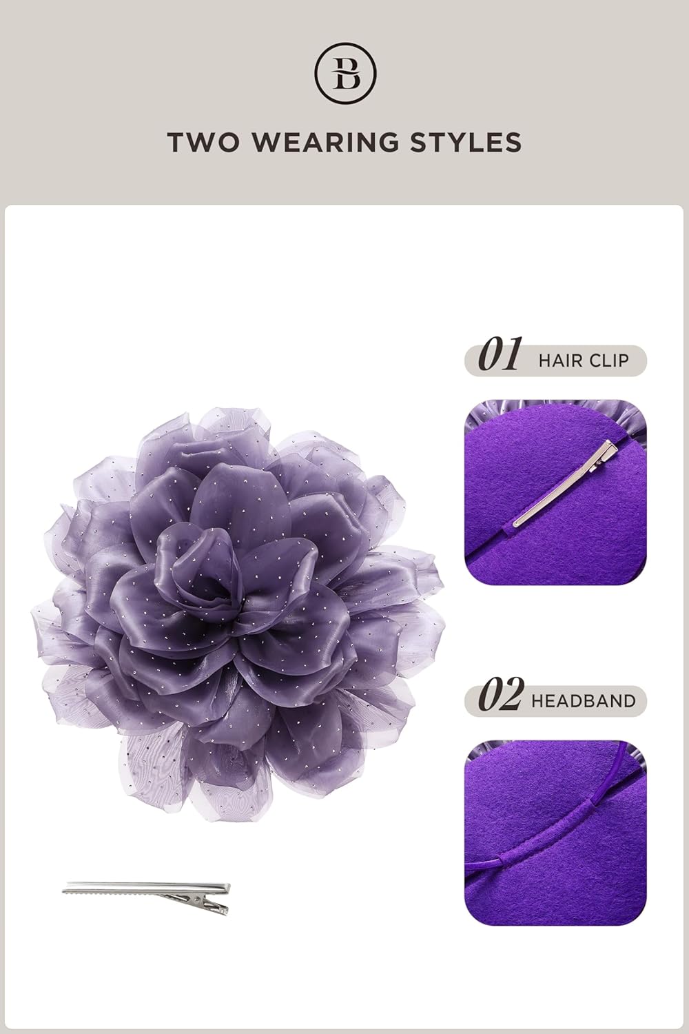 BABEYOND Fascinators Hats for Women - Tea Party Kentucky Fascinator Derby Hat Multi Layered Flower Headpiece with Hair Clip - Image 6