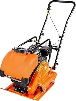 7HP Plate Compactor 3035 lbs Compaction Force, 25.2 x 18.5 inch Plate, 5600 VPM Power Plate Tamper, Dirt Compactor 212cc Gas Engine