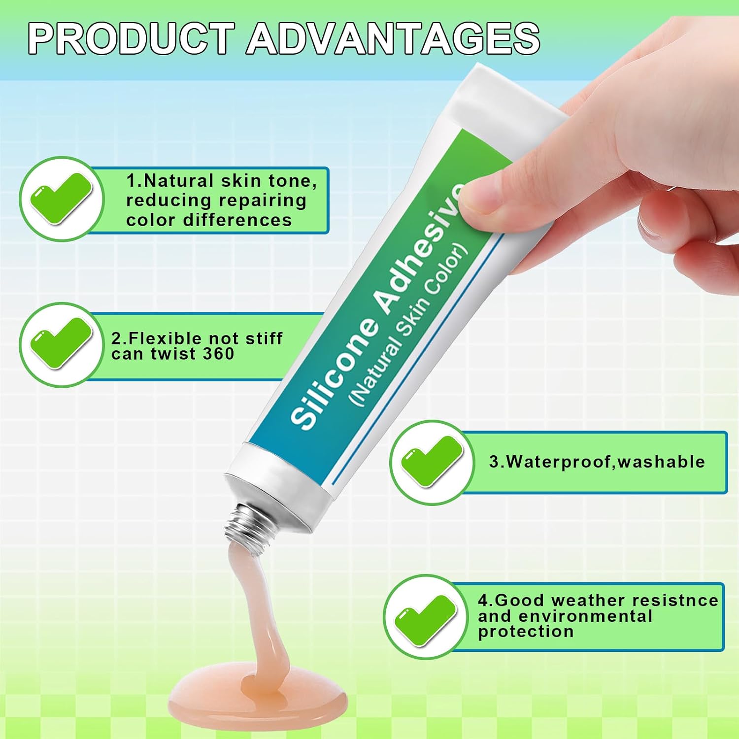 3 Pcs Silicone Adhesive Glue 3oz(85g) Soft Flesh Color Liquid Silicone Repair Glue Rubber Squeeze Tube Gap Filling Skin Color Adhesive for Repair Doll Toys Rubber Model