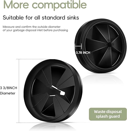 Miniatura 3 de Protectores contra salpicaduras para eliminación de basura de 3 38 pulgadas, deflector de fregadero QCB-AM de cuello silencioso, accesorios de