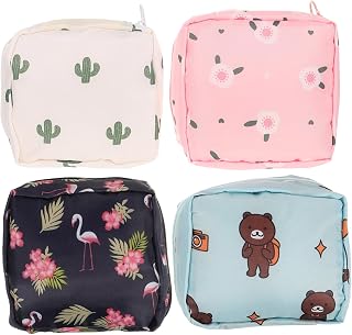 Anneome 4Pcs lipstick tampon bag for purse pad holder period bag period pouch packet storage bag portable
