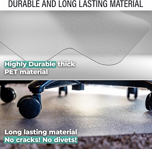 Miniatura 2 de Tapete para silla de oficina para alfombra, tapete protector para silla de escritorio para silla de oficina, tapete de silla de computadora para