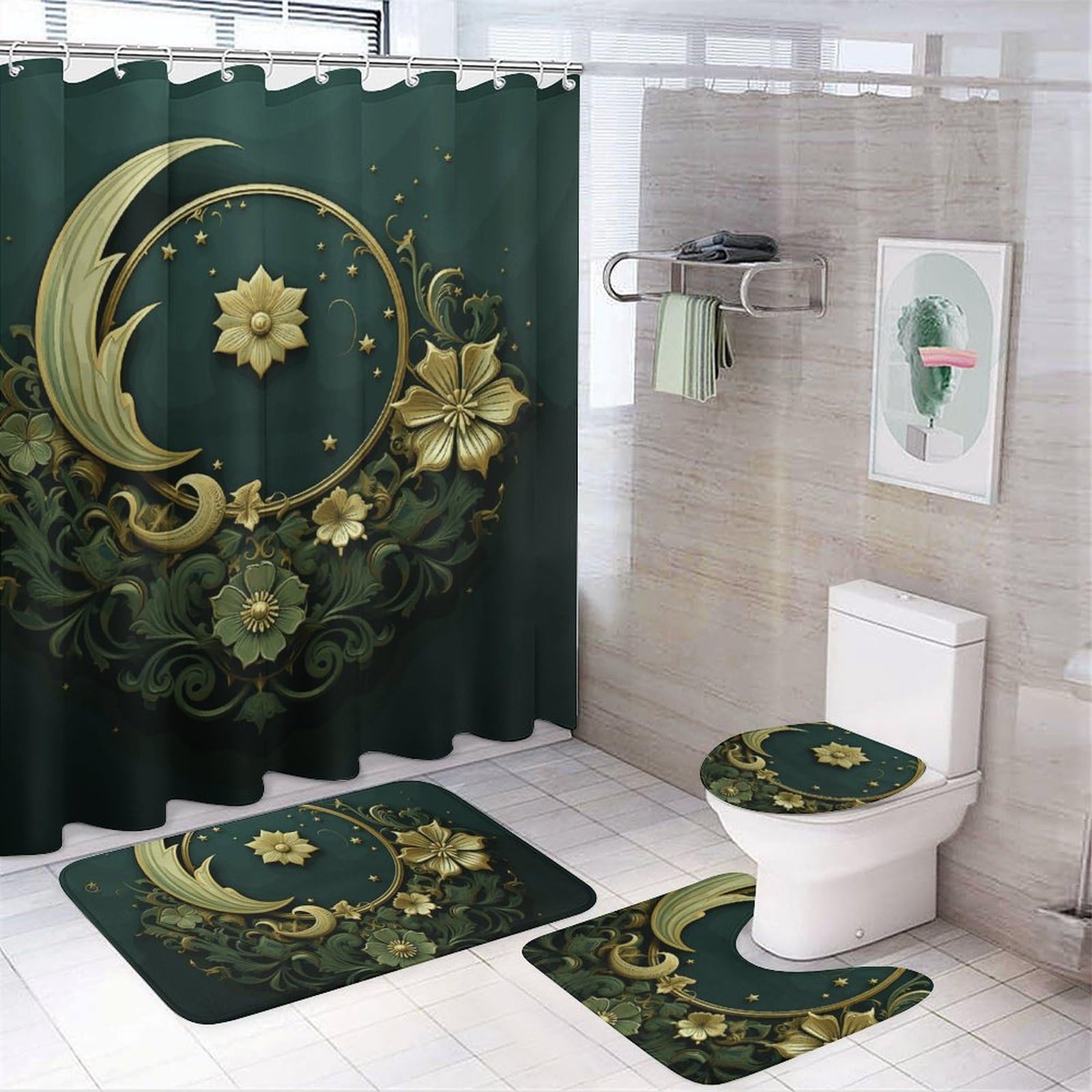 Rideau de douche Ramadan imperméable pour éviter les sols glissants