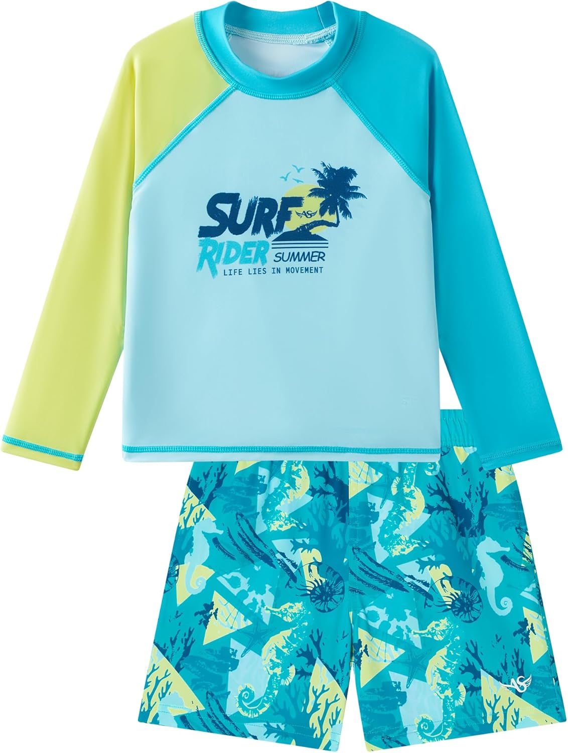 Angel season Boys Swimsuit Toddler Rash Guard Swim Set Long