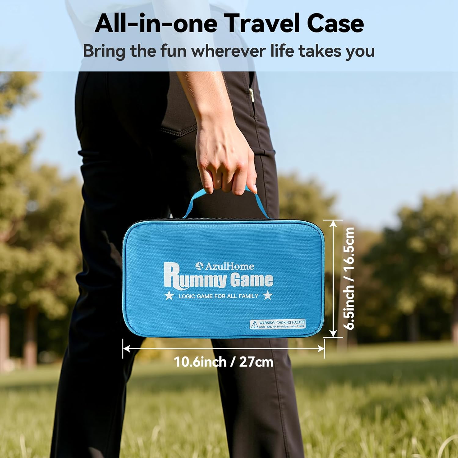 Rummy Cube Game 6 Player Edition - 160 Large 1.5" Tiles with 6 Wooden Racks - Travel Size Board Game with Carrying Bag - Pink Family Game Night Set for Adults Kids Seniors - Easy Read Numbers