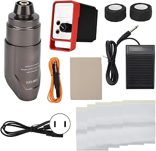 Tattoo Pen Kit, Tattoo Machine Pen LED Power Supply 3 Foot Pedal Modes Rotarys Tattoo Pen Kit 100‑240V(#2)