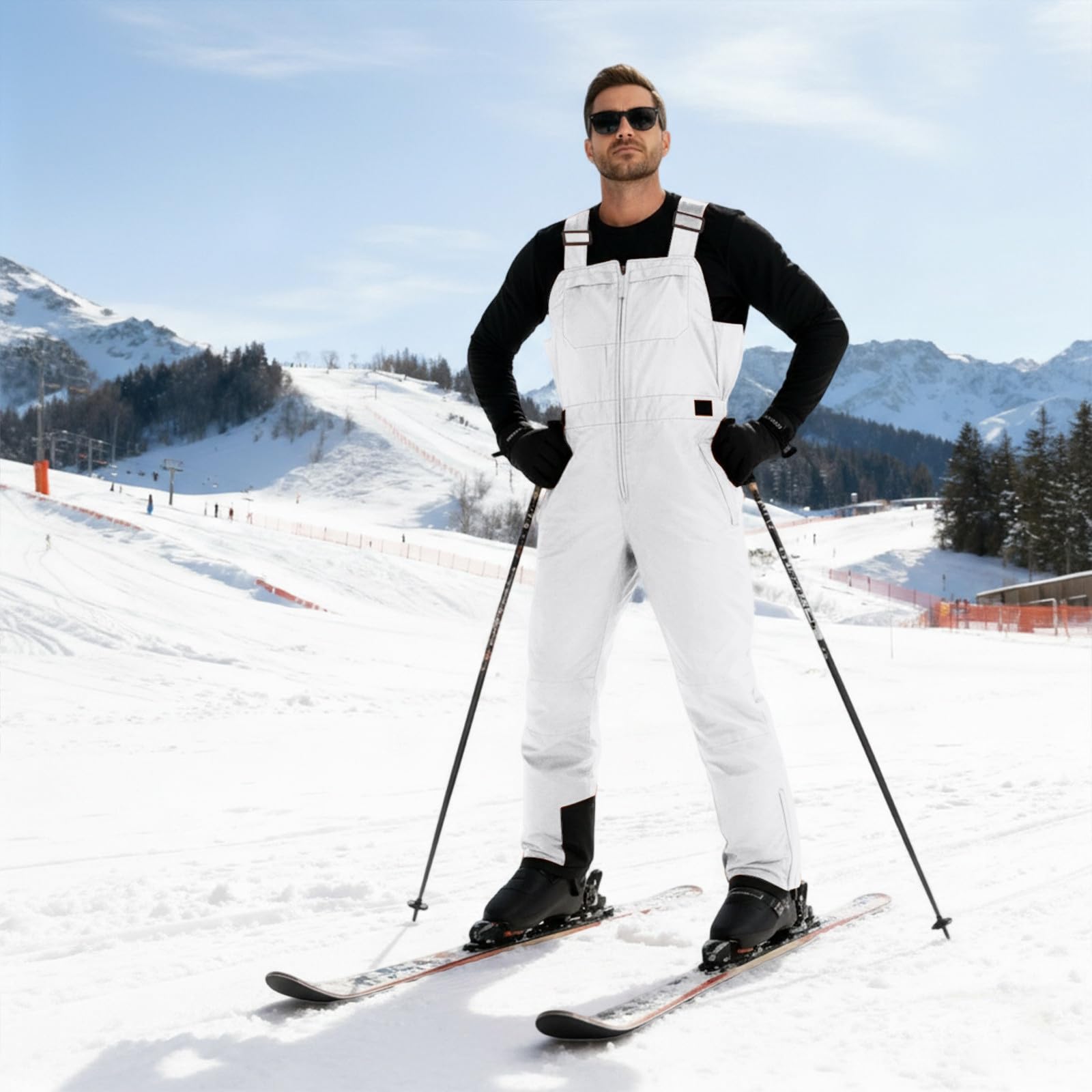 Generisch Skihose Herren Snowboardhose Schneehose Herren Snowboardhose Wasserdicht Baggy Unisex Schneehose - Einfarbig für Isolierte Wärme und Perfekte Passform im Winter