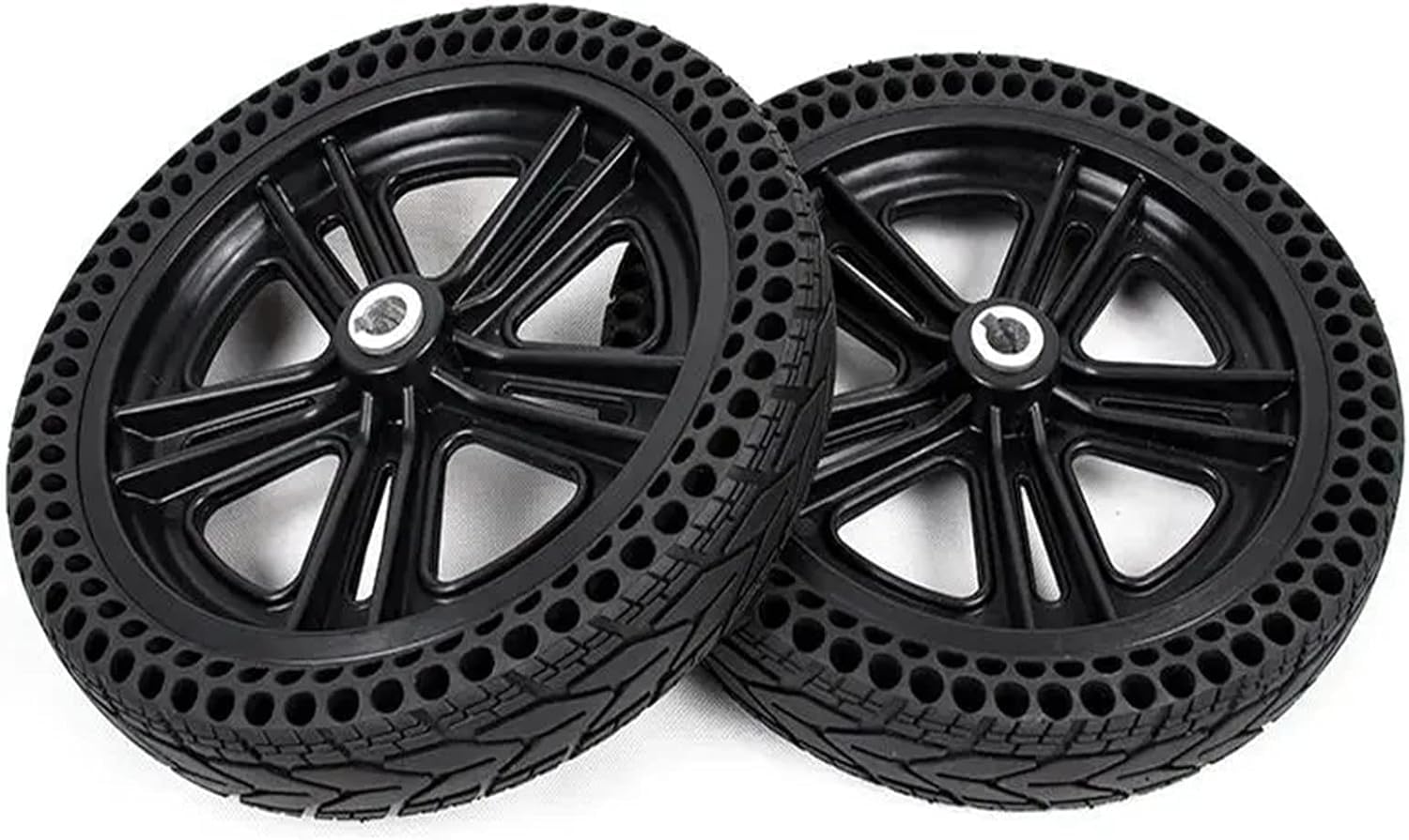 Ruedas traseras de Repuesto para sillas de Ruedas eléctricas, neumáticos de Caucho Macizo de 12 Pulgadas, Color Negro, par de 2
