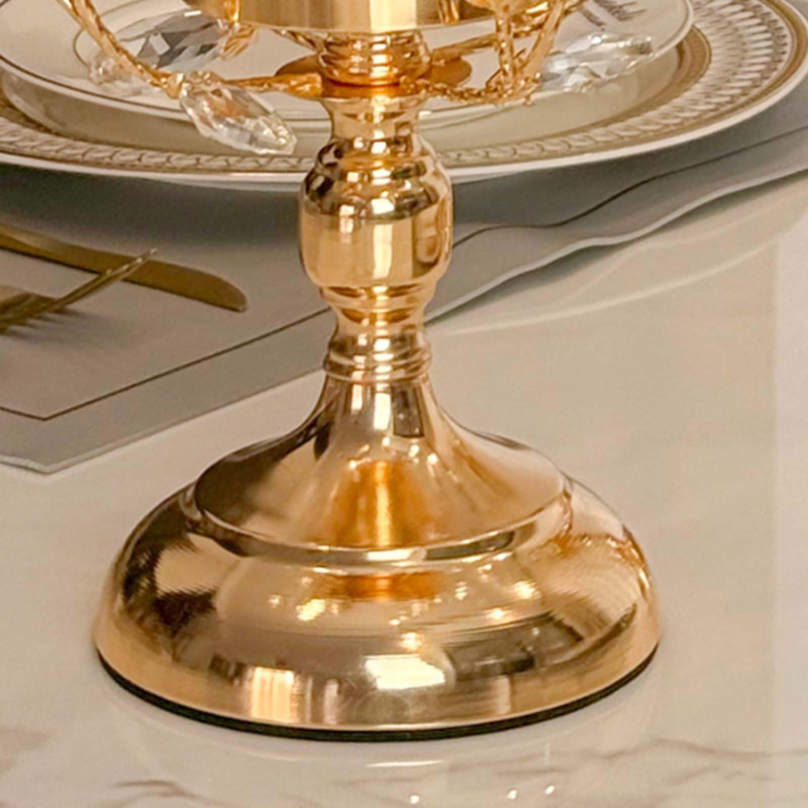 3-teiliges Set Goldener Kristall-Kerzenhalter, kunstvoll verzierte Kerzenständer im AST-Stil mit Glasschirmen für Hochzeitsdekorationen, Tischdekorationen und Akzente im Wohnzimme