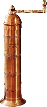 Original Greek Pepper Mill, European Style Salt and Pepper Grinder,9-Inch Copper