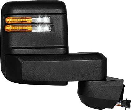Passenger Side Tow Mirror for 2020-2025 Chevy Silverado GMC 2500 3500HD | Flashing Turn Signal Running Puddle Backup Light Power Heated Glass Temp Sensor Manual Folding, Right Side Mirror Only
