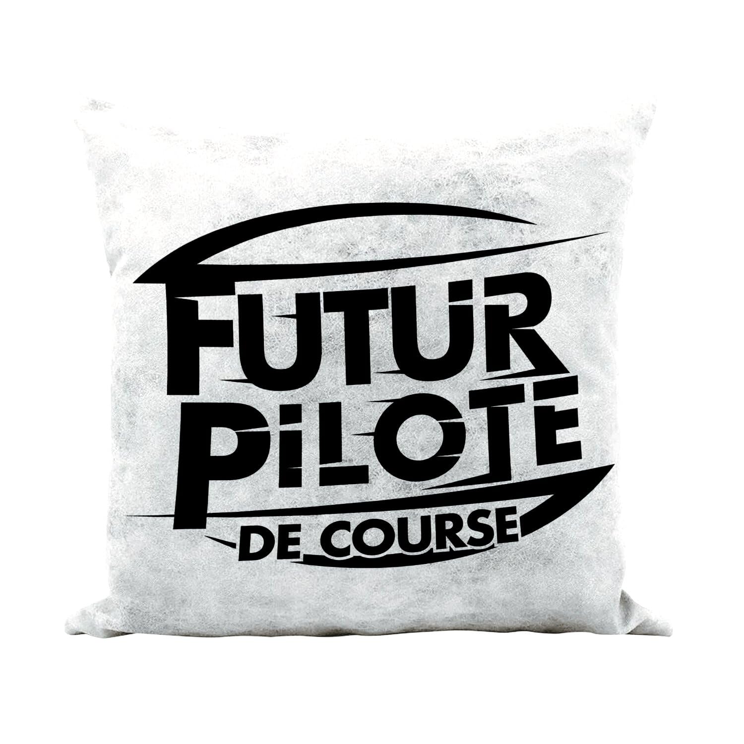 Coussin similicuir blanc futur pilote 40x40 cm avec housse