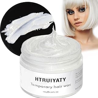 Blanco Cera de Color para el Pelo,Temporal Tinte para Cabello para Hombres y Mujeres Natural LavableSpray Color Pelo para Niños Fiesta Cosplay Halloween