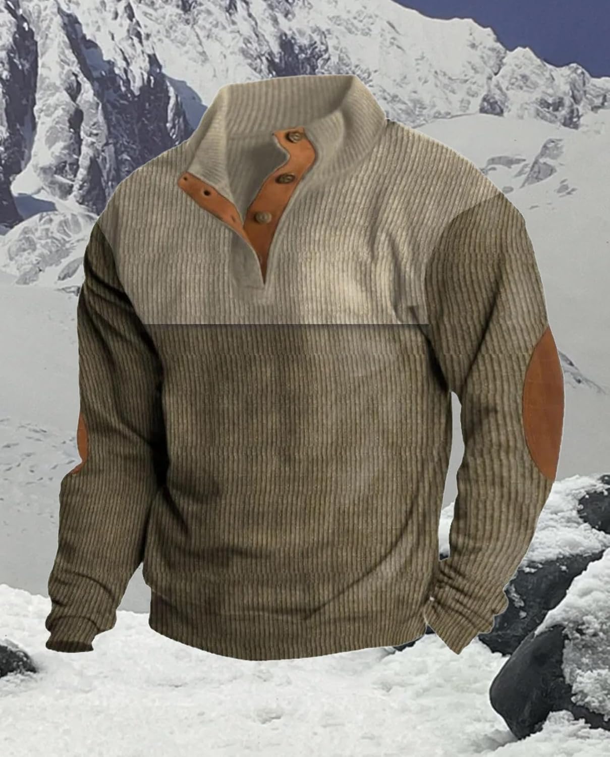 Western Sweatshirts for Men Aztec Retro Pullover Quarter Zip Sweatshirt Mens Stitching Color Fleece Sweatshirt - Image 2