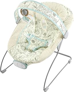 Portable Baby Bouncer Seat with 8 Melodies, 3 Vibration Levels & Adjustable Volume, Foldable Infant Bouncer Rocker with Sa...