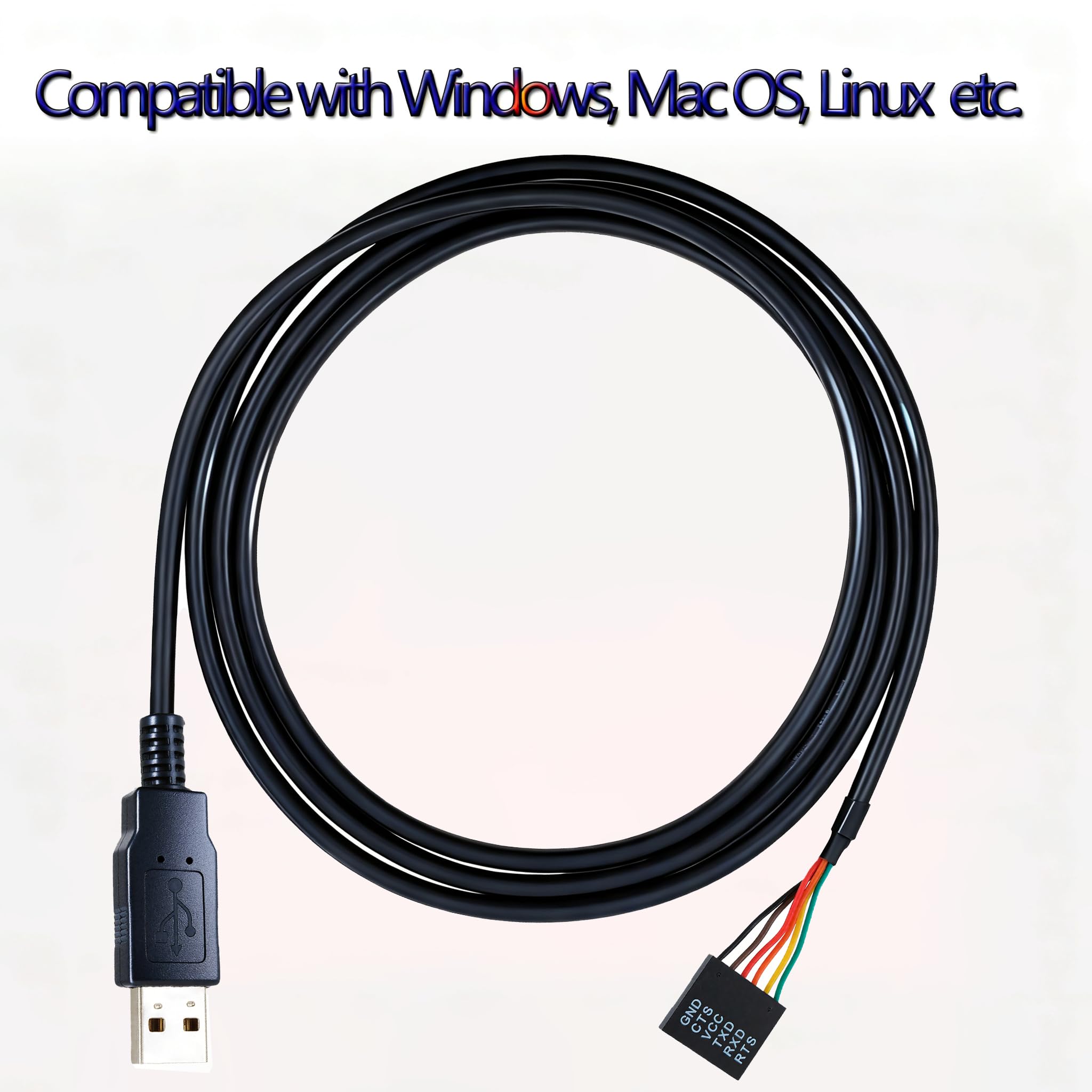 FTDI Chip USB a Serial TTL 3.3V UART Cable convertidor TTL-232R-3V3 USB a TTL Serial Cables, 6 vías, 6 pies/1.8 m